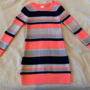 Gymboree Bright Pink & Navy Striped Sweater Dress